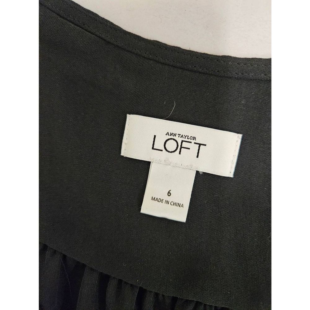 LOFT Black V Neck Shift Dress size 6 - Picture 8 of 10